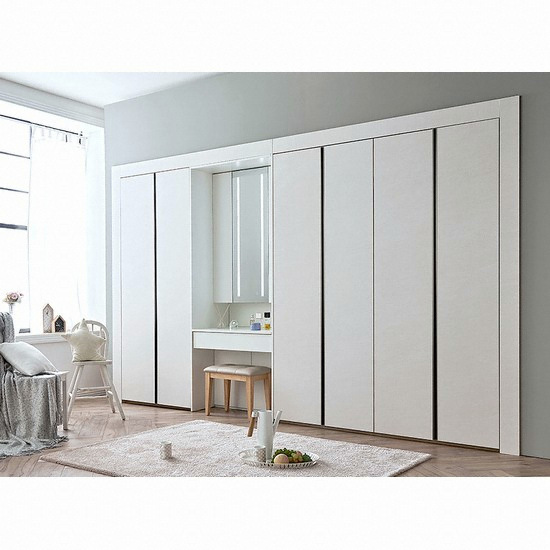 솔리에 엘레나 스톤 여닫이 붙박이장+파우더장/실속형 (290cm)_이미지