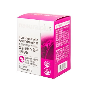 철분 플러스 엽산 비타민D 2개월분 여성 임산부 출산후 산모 수유부