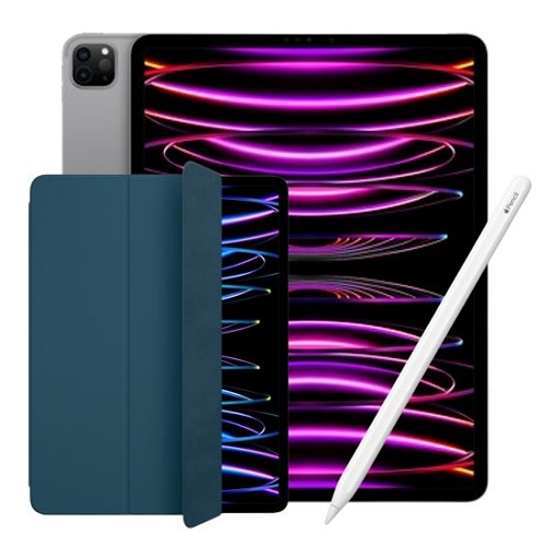APPLE 2022 iPad Pro 12.9 Cellular 6세대+애플펜슬 2세대,폴리오케이스 (512GB)