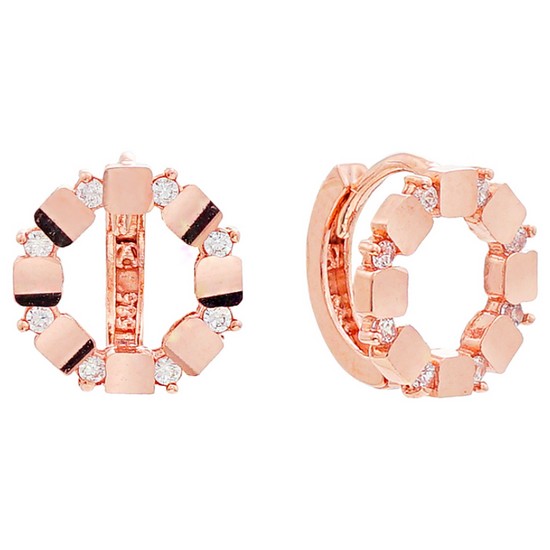 새미쥬얼리 14K 골드링 커팅 큐빅 원터치 귀걸이_이미지