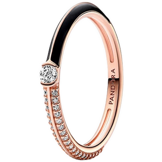 판도라 미 파베 블랙 듀얼 반지 182528C01