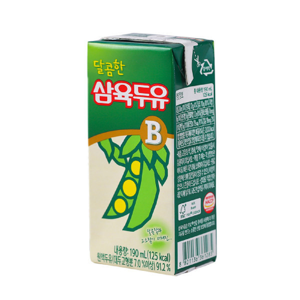  삼육식품 달콤한 삼육두유B 190ml [72개]