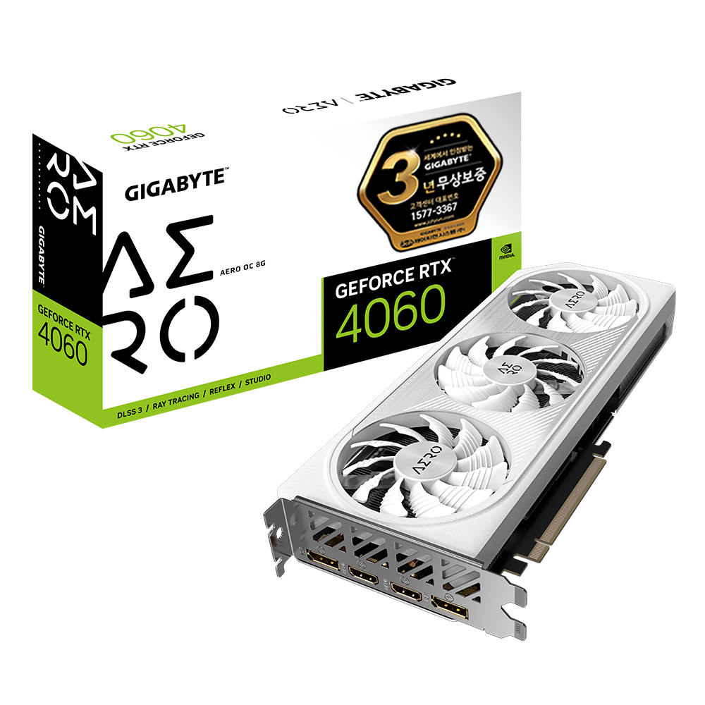 GIGABYTE 지포스 RTX 4060 AERO OC D6 8GB 제이씨현_이미지