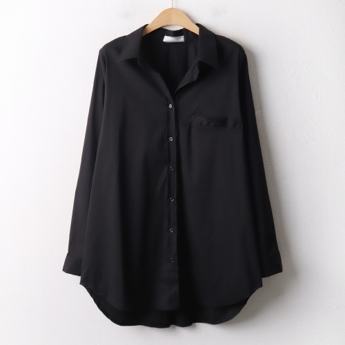 아이우먼 스판면포켓롱남방 IRA383M404 빅사이즈