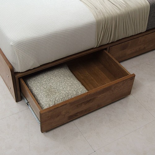 BIF보루네오 우드 원목 침대 K+사이드패널 (독립스프링)_이미지