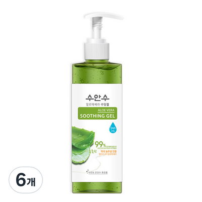 수안수 알로에베라 온천수 수딩젤 펌프형 400ml (6개)_이미지