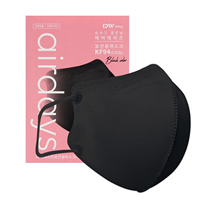디더블유바이오 에어데이즈 C타입 보건용 마스크 KF94 중형 블랙 (100매)_이미지