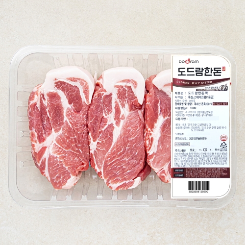 도드람푸드 도드람한돈 목심 1등급 스테이크용 냉장 1kg 1개_이미지