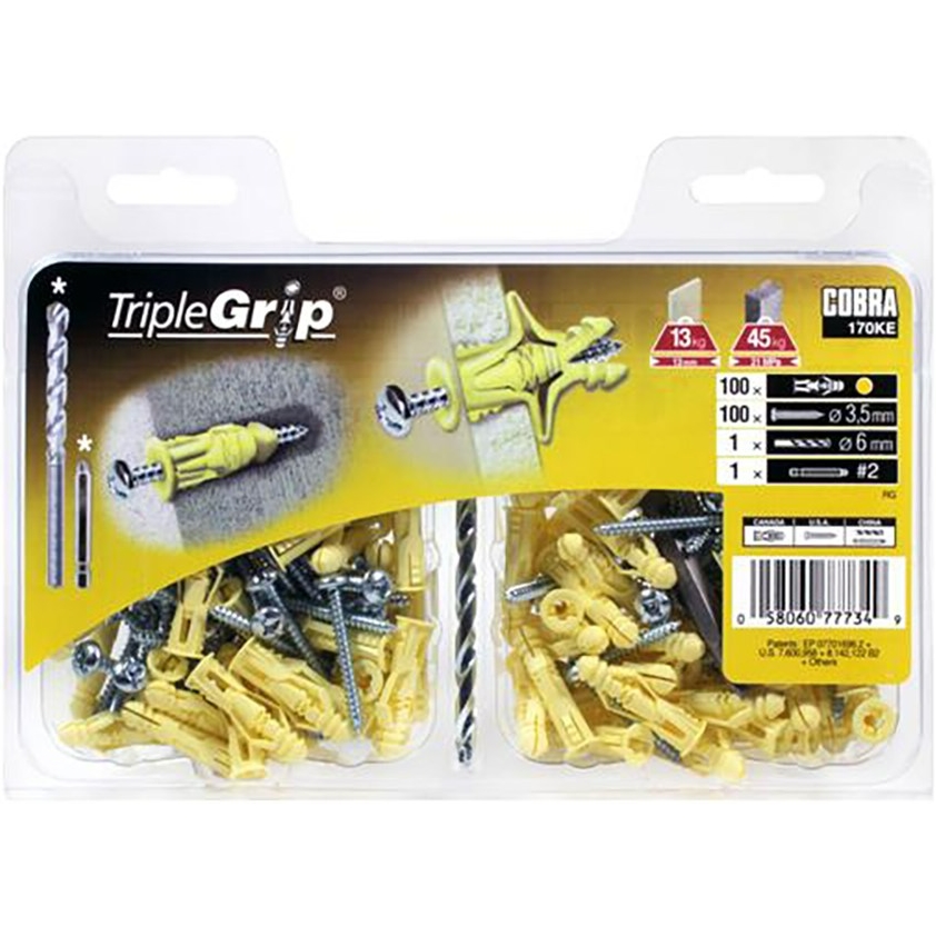 코브라 석고앙카 트리플그립 M3.5 170KE (100pcs)