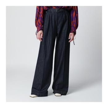 드리스반노튼 Indigo blue wide leg denim trousers 1309373385/XM_DRVNO-507_108-36 B..