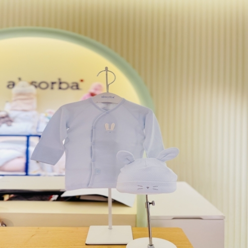 압소바 리틀버니 모달 저고리 신생모 2종세트 블루 Z7AXC10106_이미지