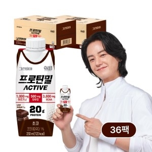 정식품 그린비아 프로틴밀 액티브 초코 250ml (36개)_이미지