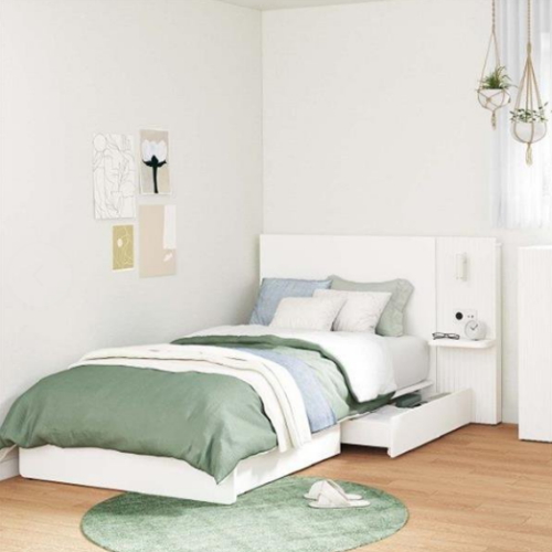 한샘 포에트 루바형 수납 호텔 침대 SS+350패널 (매트별도)