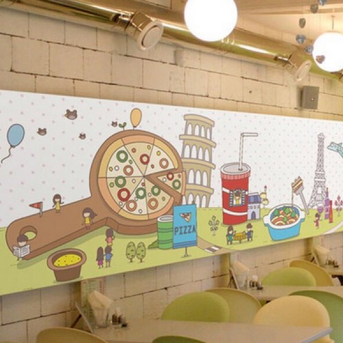 꾸밈 뮤럴 시트지 맛있는피자나라 cs114 (95cm x 100cm)