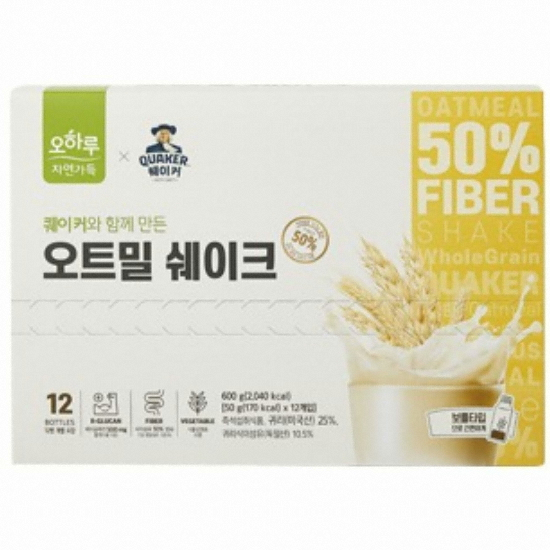  오하루자연가득 오하루 자연가득 오트밀 쉐이크 50g x 12개입 x 2박스