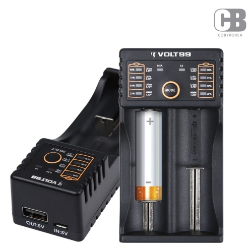 코비 KC인증 18650 배터리 충전기 26650 에네루프 충전표시 2구_이미지