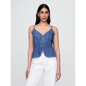 GAP 우먼 데님 청 페플럼 카미 미디엄 워시 10672714