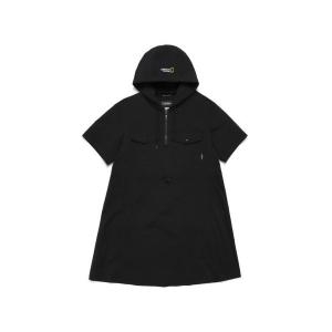 N242WOP980 여성 시그너스 우븐 스트레치 후드 반팔 원피스 LAUREL OAK