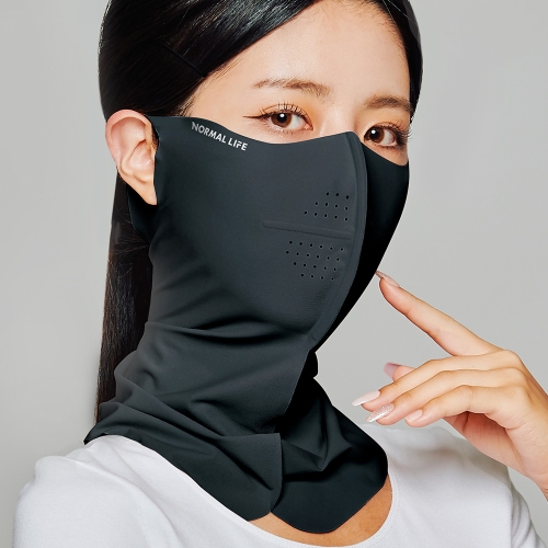 노멀라이프 자외선 차단 스포츠 쿨링 골프 마스크 프리미엄 블랙 M_이미지