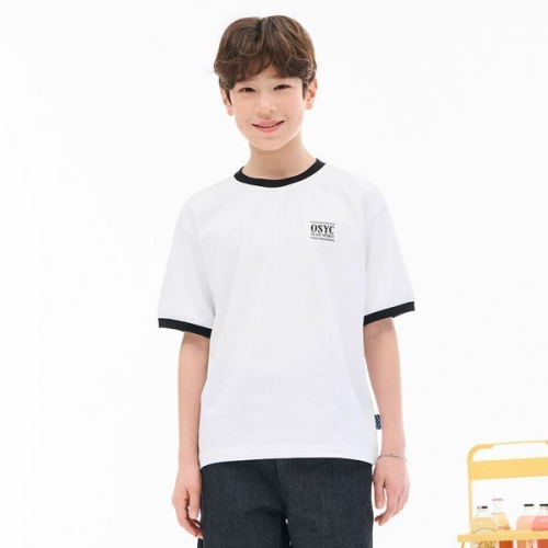 GSGM 오션스카이 남아 링거 그래픽 반팔 티셔츠-EBJB5830D01