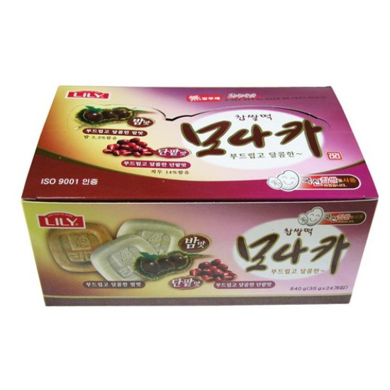 리리식품 찹쌀떡 모나카 밤맛 단팥맛 24개입 840g (3개)_이미지