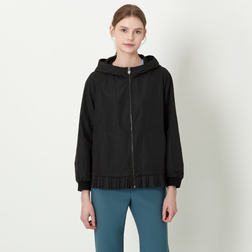 기비 플리츠 포인트 플라워 자수 후드 점퍼 GY26S1FRM6699