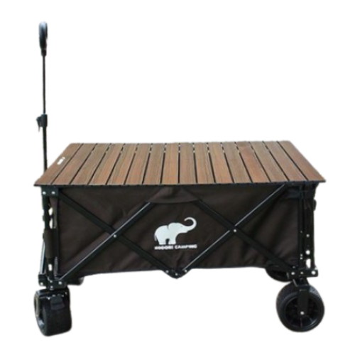 드림레저 코돌이 캠핑 웨건 + 롤테이블 (다크브라운)