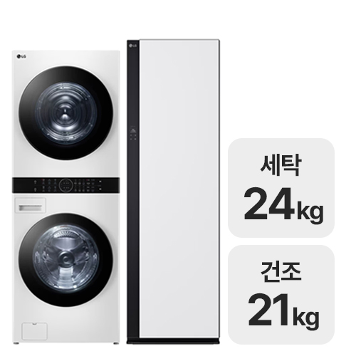LG전자 트롬 오브제컬렉션 워시타워 W21WAM + 스타일러 SC5MSR82H이미지입니다. 누르면 해당 게시물로 새창이동합니다.
