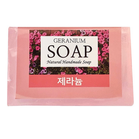 누리플러스 핸드메이드 내추럴 아로마 비누 제라늄 100g (1개)_이미지
