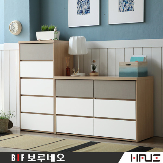 아르메 그레이 빅와이드3단+5단 서랍장세트 1800