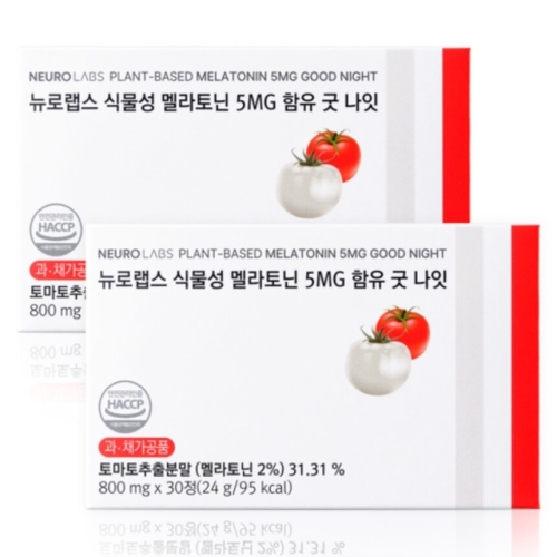 비오팜 뉴로랩스 식물성 멜라토닌 5MG 함유 굿 나잇 30정 (2개)_이미지