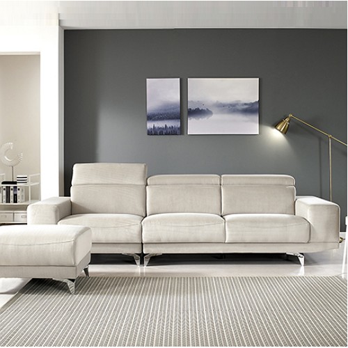 오스본가구 퓨리스 패브릭 소파 4인용 (스툴포함)