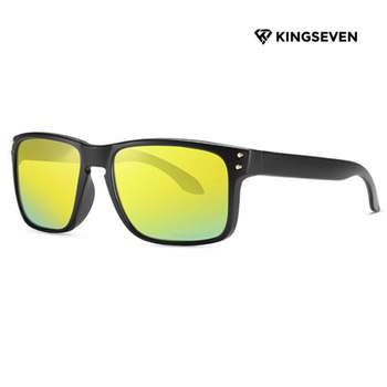 킹세븐 409JSK44 남성 편광 미러 선글라스 HD 레져 옐로우