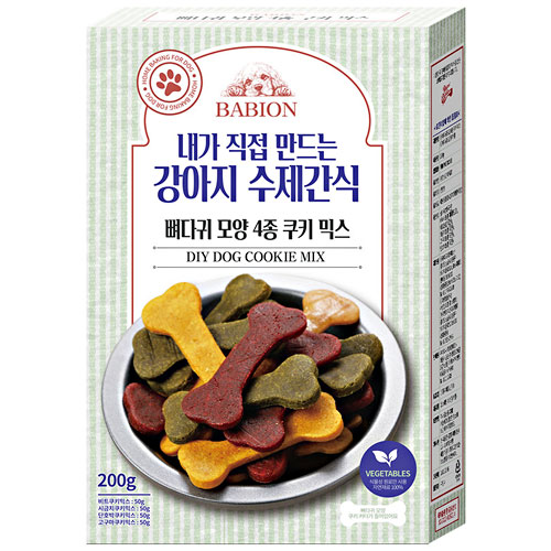 바비온 내가 직접 만드는 강아지 수제간식 뼈다귀 모양 4종 쿠키 믹스 200g