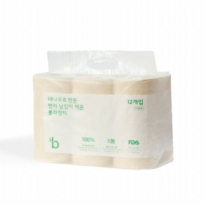 대나무로 만든 먼지 날림이 적은 롤화장지 30m (12롤)