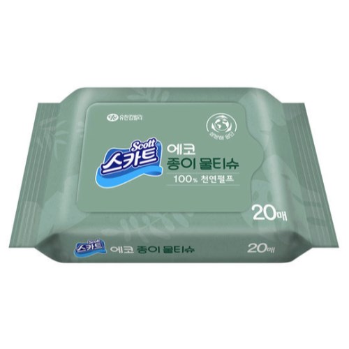 스카트 에코 종이 물티슈 리필형 20매