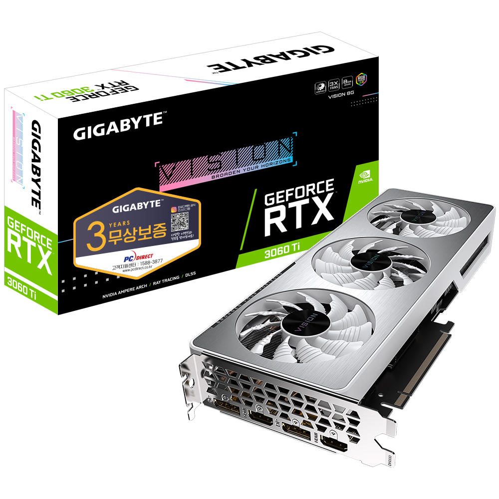 GIGABYTE ������ RTX 3060 Ti VISION D6 8GB �Ǿ���Ʈ