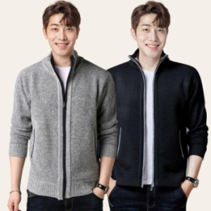 깨비몰 지퍼 가디건 하프넥 기모 풀 집업 니트 자켓 11428676