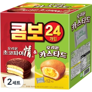 오리온 초코파이 정 39g 12p + 카스타드 23g 12p 744g 2개_이미지