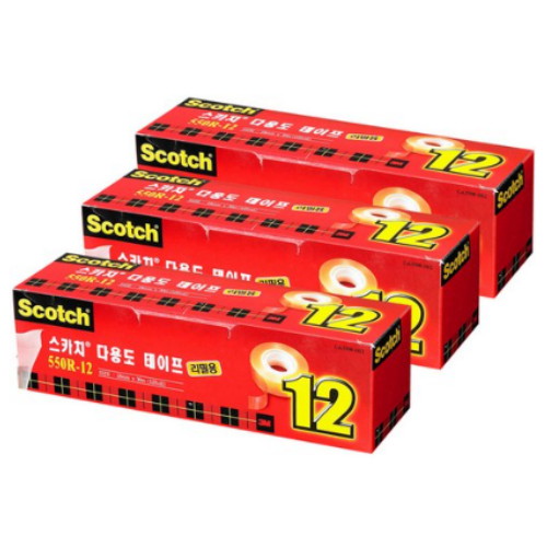 3M 스카치 550 다용도 테이프 리필 18mm x 30m (36개)