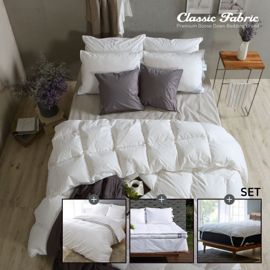 클래식패브릭 헝가리 구스이불 1200g 90% 풀 침구세트 (퀸 Q)_이미지