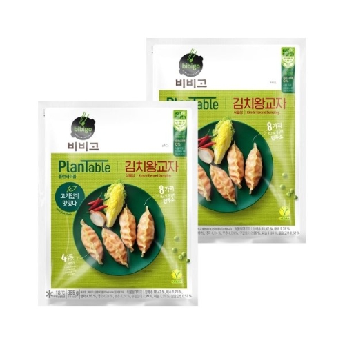 CJ제일제당 비비고 플랜테이블 김치왕교자 385g (2개)_이미지