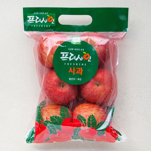 프레샤인 GAP인증 사과 6과(개) 소과 1kg (1개)_이미지