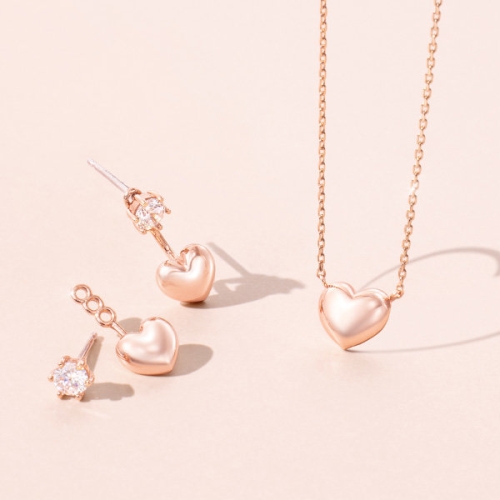 제이에스티나 제이에스티나뷰티 여성 하트 목걸이+귀걸이 세트_J0 0711