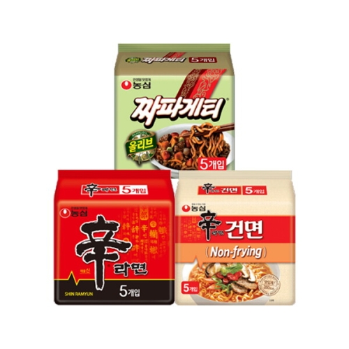 농심 신라면5개 + 짜파게티5개 + 신라면건면5개
