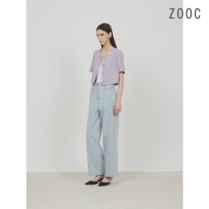 대현 ZOOC 스퀘어넥 트리밍 크롭 자켓 VO_Z243MSF007