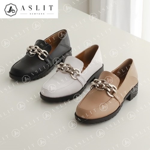  애슬릿 여성 스퀘어 금장 로우 힐 뮬 블로퍼 3cm 6725993