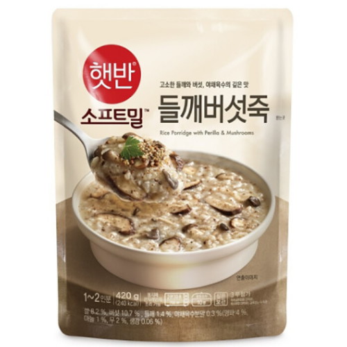CJ제일제당 햇반 소프트밀 들깨버섯죽 420g (10개)_이미지