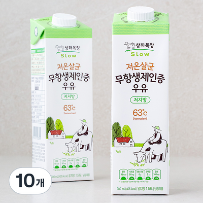 매일유업 상하목장 저온살균 무항생제인증 저지방 우유 900ml (10개)_이미지