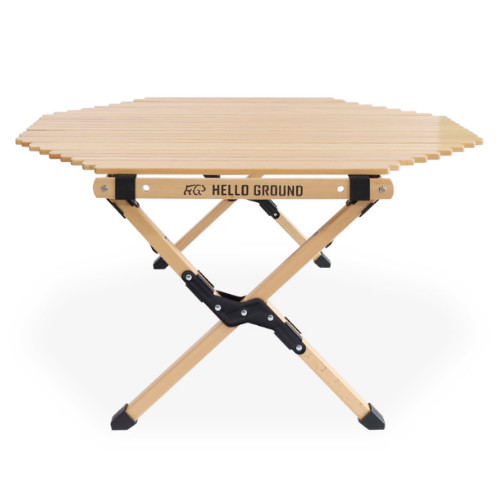 헬로그라운드 화룡점정 우드롤 높이조절 테이블 팔각